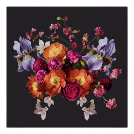 Dark Botanical Bloom Poster