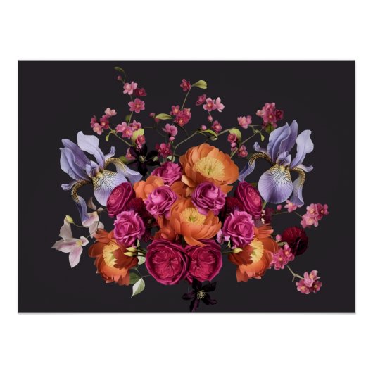 Dark Botanical Bloom Poster (Vorderseite)