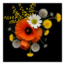 Dark Botanical Bloom Poster