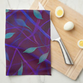 Dark Botanical Burgundy Jewel Foliage Monogram Geschirrtuch (Viertel Falte)