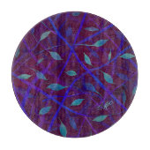 Dark Botanical Burgundy Jewel Foliage Monogram Schneidebrett (Vorderseite)