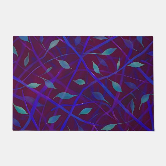 Dark Botanical Burgundy Jewel Tone Foliage Fußmatte (Vorderseite)