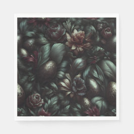 Dark Botanical Easter Napkins Serviette