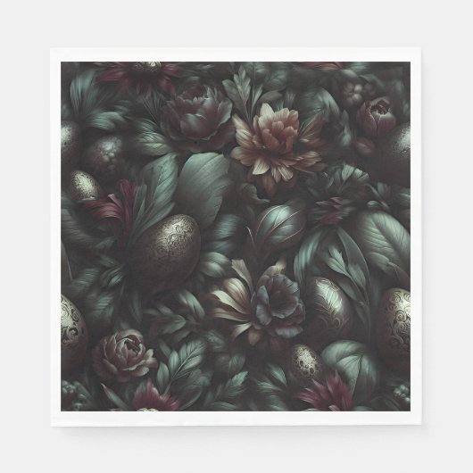Dark Botanical Easter Napkins Serviette (Vorderseite)