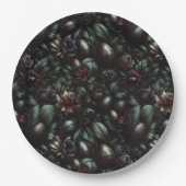 Dark Botanical Easter Paper Plates Pappteller (Vorderseite)
