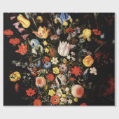 Dark Botanical Elegante Floral Geschenkpapier (Flach)