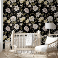 Dark Botanical Floral Peel and Stick