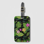 "Dark Botanical Garden - Vintages Blumenmuster" Gepäckanhänger (Vorderseite Vertikal)