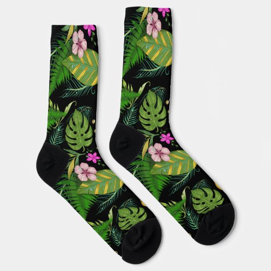"Dark Botanical Garden - Vintages Blumenmuster" Socken (Rechts)
