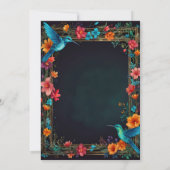 Dark Botanical Hummingbird Theme Einladung (Rückseite)
