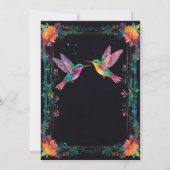 Dark Botanical Hummingbird Theme Einladung (Rückseite)