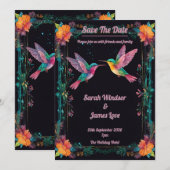 Dark Botanical Hummingbird Theme Einladung (Vorne/Hinten)