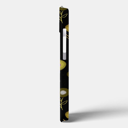 Dark Botanical Lila Green Black Pattern Name Case-Mate iPhone Hülle (Rückseite / Links)