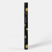 Dark Botanical Lila Green Black Pattern Name iPhone Hülle (Rechte Seite)