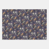 Dark Botanical Skull Halloween Geschenkpapier Set (Vorderseite 2)