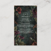 Dark Botanical Wedding Ästhetik Begleitkarte (Vorderseite)