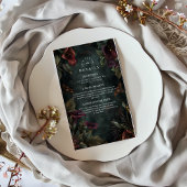 Dark Botanical Wedding Ästhetik Begleitkarte