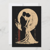 Dark Botanical Wedding Invitation - Wabi Sabi Natu Einladung (Rückseite)