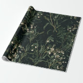 Dark Botanical Wrapping Paper Geschenkpapier (Ungerollt)