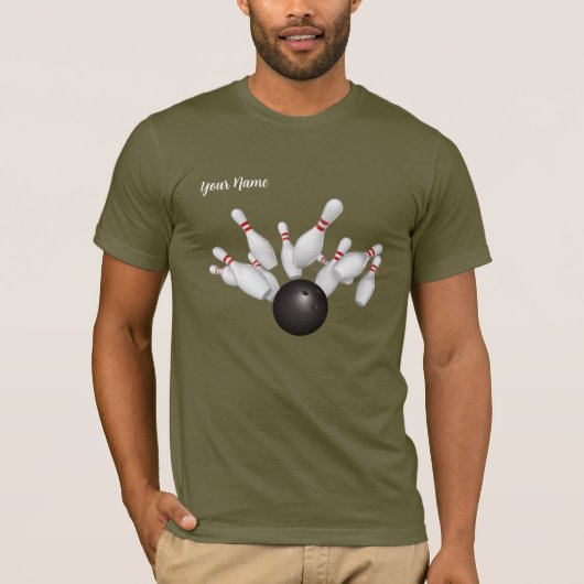 Dark Bowling Team Shirt mit Namen (Vorderseite)