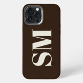 Dark braune Monogramm iPhone Hülle (Rückseite)