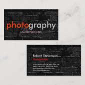 Dark Brick Wall Fotograf Artist Business Card Visitenkarte (Vorne/Hinten)