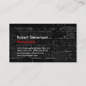 Dark Brick Wall Fotograf Artist Business Card Visitenkarte (Rückseite)