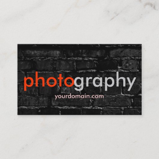 Dark Brick Wall Fotograf Artist Business Card Visitenkarte (Vorderseite)