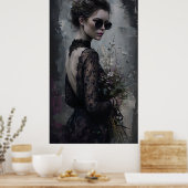 Dark Bride Poster - Gothic Fashion Wall Portrait (Küche)