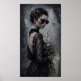 Dark Bride Poster - Gothic Fashion Wall Portrait