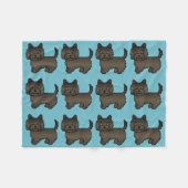 Dark Brindle Cairn Terrier Cartoon Dog Fleecedecke (Vorderseite (Horizontal))