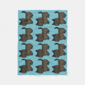 Dark Brindle Cairn Terrier Cartoon Dog Fleecedecke (Vorderseite)