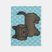 Dark Brindle Cairn Terrier Cartoon Dog Fleecedecke (Vorderseite)