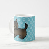 Dark Brindle Cairn Terrier Cartoon Dog Kaffeetasse (Vorderseite Links)