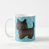 Dark Brindle Cairn Terrier Cartoon Dog Kaffeetasse (Links)