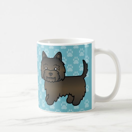 Dark Brindle Cairn Terrier Cartoon Dog Kaffeetasse (Rechts)