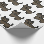 Dark Brindle Cairn Terrier Cartoon Dog Muster Geschenkpapier (Ecke)