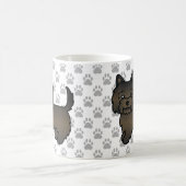 Dark Brindle Cairn Terrier Dog Illustration & Paws Kaffeetasse (Mittel)