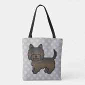 Dark Brindle Cairn Terrier Dog Niedlich Illustrati Tasche (Rückseite)