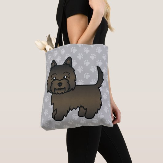Dark Brindle Cairn Terrier Dog Niedlich Illustrati Tasche (Von Nahem)