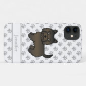 Dark Brindle Cairn Terrier Niedlich Cartoon Dog &  Case-Mate iPhone Hülle (Rückseite (Horizontal))