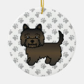 Dark Brindle Cairn Terrier Niedlicher Cartoon Dog Keramik Ornament (Vorne)