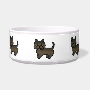 Dark Brindle Cairn Terrier Niedlicher Cartoon Dog Napf