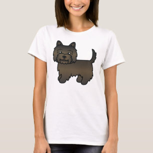 Dark Brindle Cairn Terrier Niedlicher Cartoon Dog T-Shirt