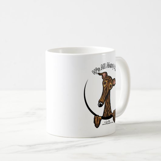 Dark Brindle Greyhound IAAM Kaffeetasse (VorderseiteRechts)