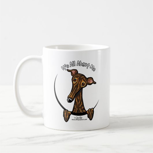 Dark Brindle Greyhound IAAM Kaffeetasse (Links)