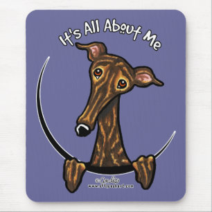 Dark Brindle Greyhound IAAM Mousepad