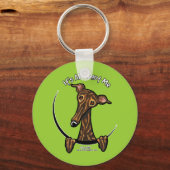 Dark Brindle Greyhound IAAM Schlüsselanhänger (Vorderseite)