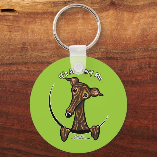 Dark Brindle Greyhound IAAM Schlüsselanhänger (Vorderseite)