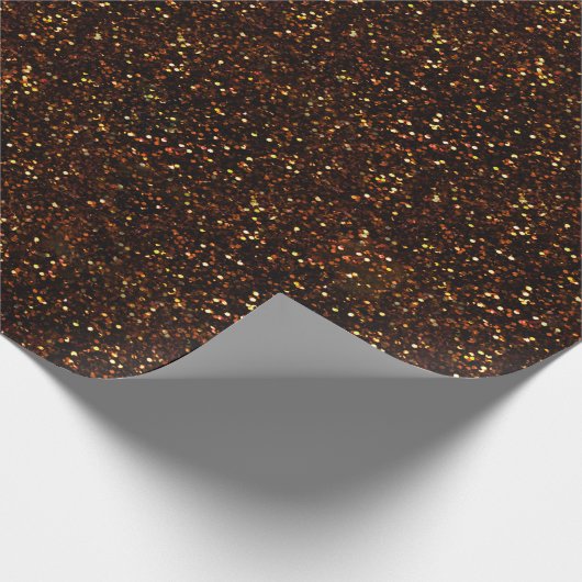 Dark Bronze Orange Glitzer Geschenkpapier (Ecke)